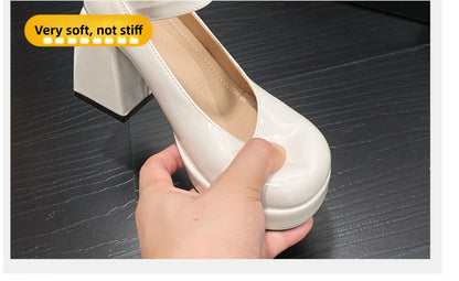 Women's French Style Mary Jane Wedding Shoes - Waterproof Platform Chunky Heel Elegant Bridesmaid Shoes