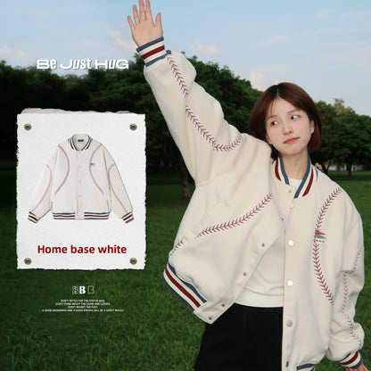 BJHG Quilted Baseball Jacket - American Style Color-Block Winter Coat (Unisex)