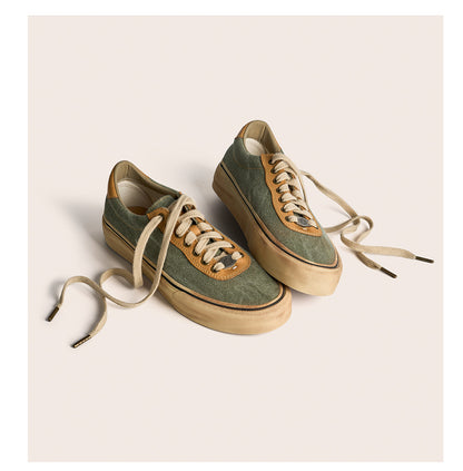 Vintage Japanese Low Top Espadrille Platform Sneakers – Washed Vulcanized Unisex Shoes – Japanese vintage | yamalin clothes | Yamalinclothes