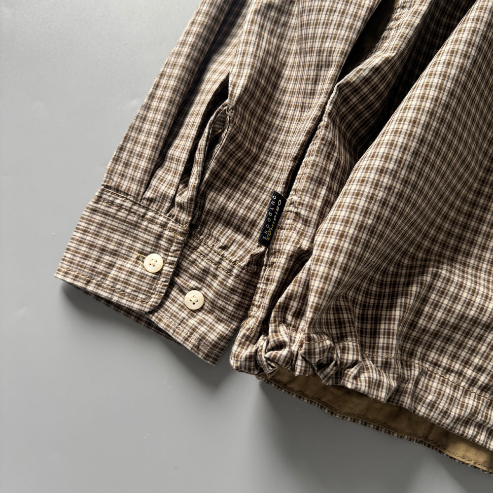 Mountain Style Camping Outdoor Jacket Spring Summer New Hooded Plaid Loose Casual Yarn-Dyed Men's Coat Top