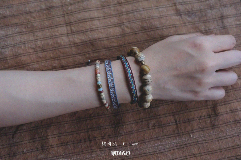 Original Natural Brown Series Shoushan Stone Niche Personality Couple Bracelets Brass Artistic Bracelets