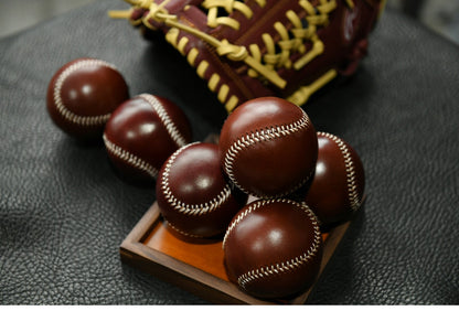 Handmade Vegetable-Tanned Cowhide Baseball – Artisan Leather Collectible