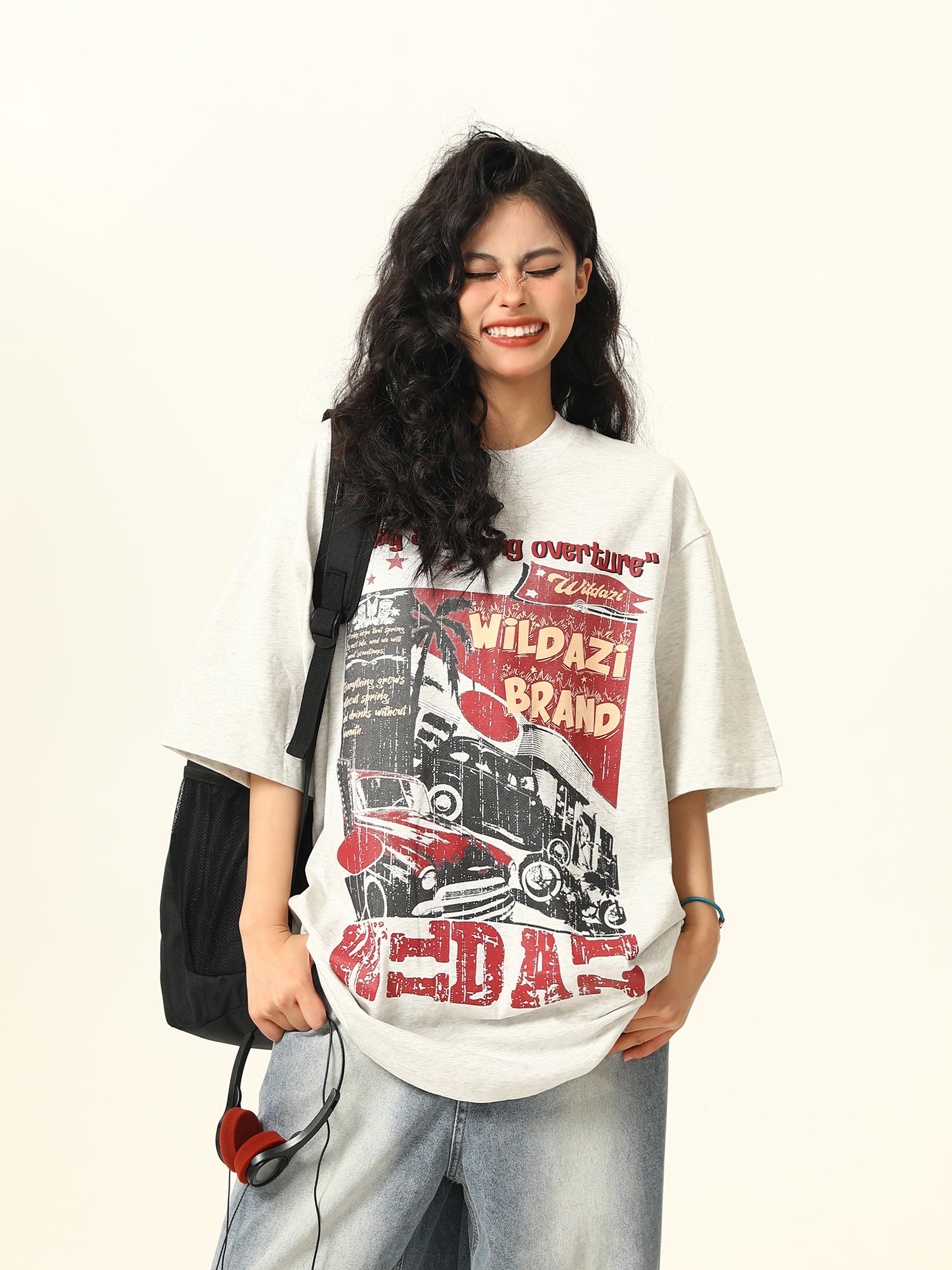 2025 Summer New Original American Retro Short Sleeve T-Shirt Unisex Niche Print Trendy Brand Tee