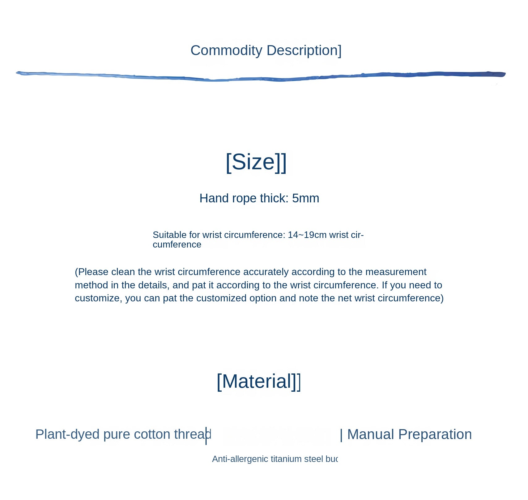 Original Four-Strand Weaving Blue Dye + Persimmon Dye Bracelet Cotton Linen Niche Couple Retro Multi-Hoop Bracelet