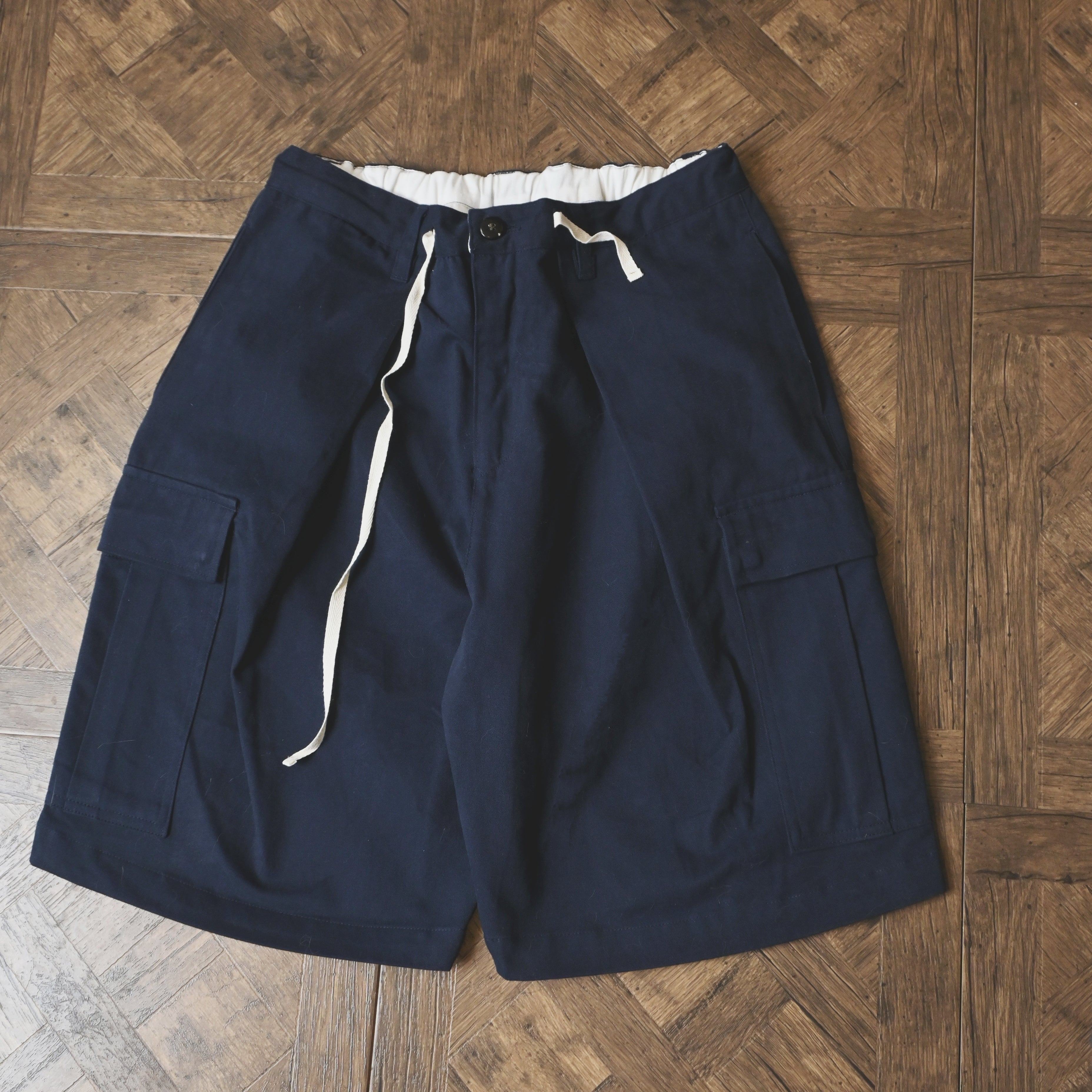 Vintage Oversized Cargo Shorts Balloon Pants A-Line Vintage Five-Point Shorts Trendy All-Cotton Japanese Style