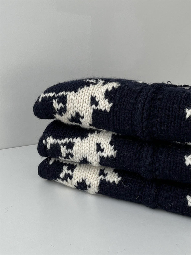 Handmade Wool Zipper Knit Sweater Coat