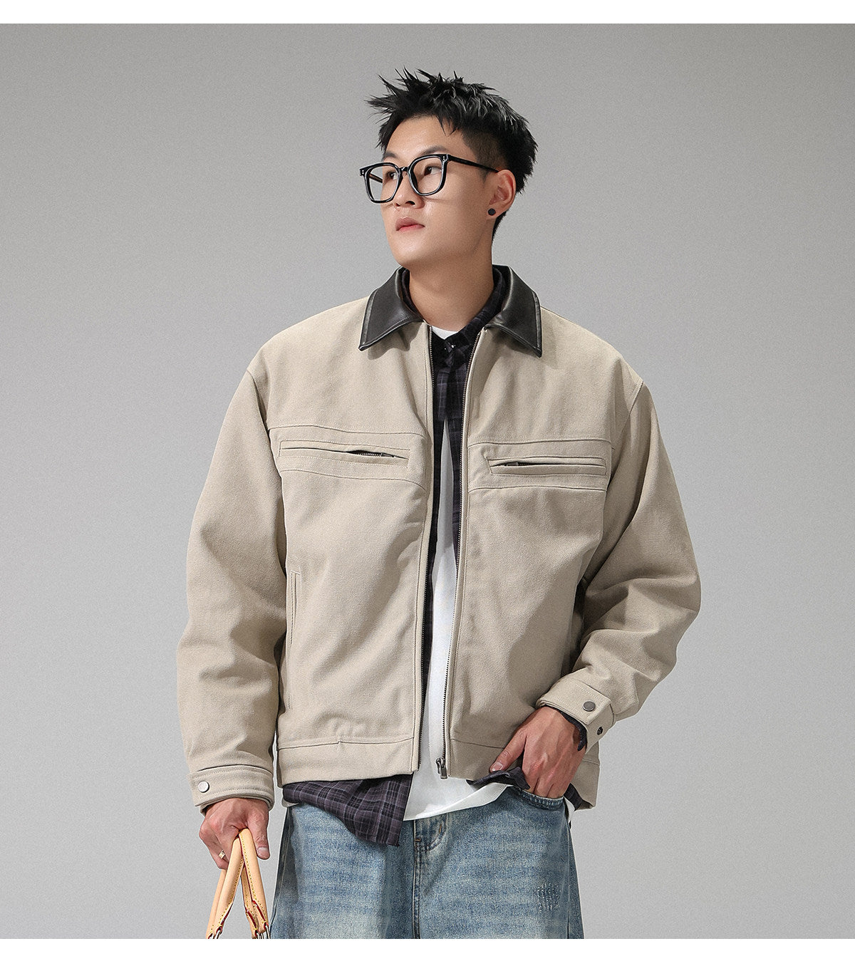 American-style trendy brand lapel Harrington jacket for men, spring workwear Detroit coat – Japanese vintage | yamalin clothes | Yamalinclothes