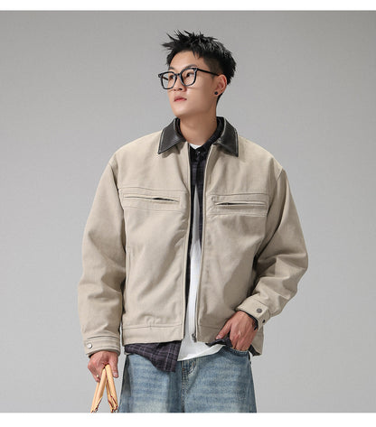 American-style trendy brand lapel Harrington jacket for men, spring workwear Detroit coat – Japanese vintage | yamalin clothes | Yamalinclothes