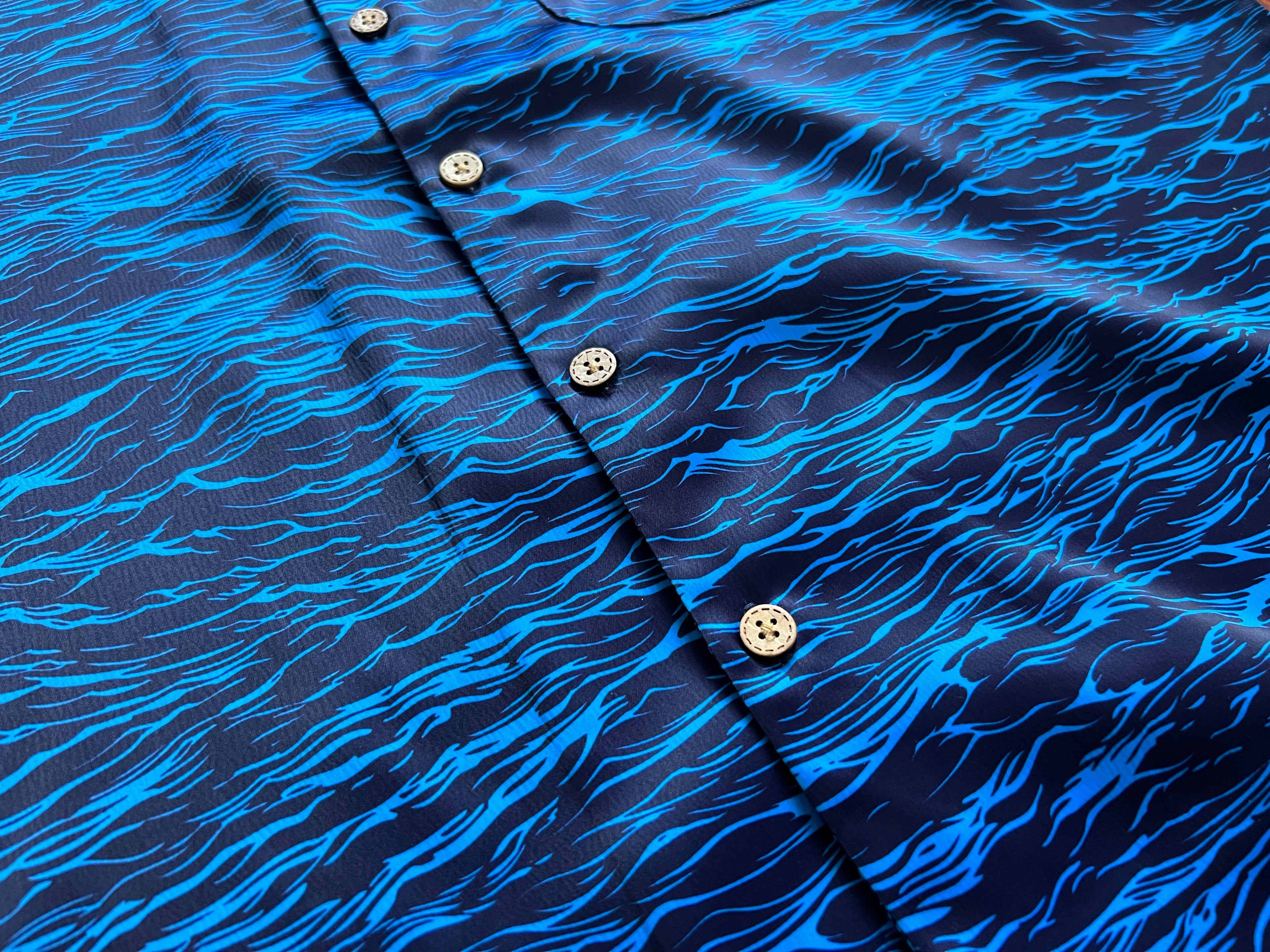 Ukiyo-E Patchwork Style Loose Drape Hawaiian Cuban Collar Printed Aloha Shirt Short Sleeve Shirt