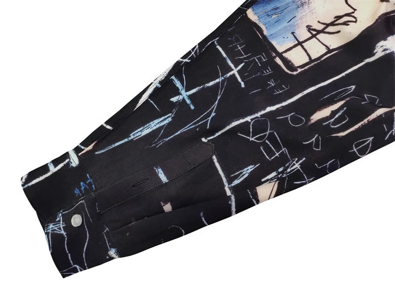 Wacko Maria Basquiat Print Long-Sleeve Shirt – Japanese Retro Graffiti (Unisex)