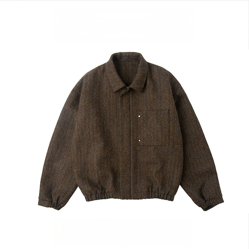 Japanese Style Wool Blend Coat - Vintage Turn-Down Collar Jacket (Unisex)