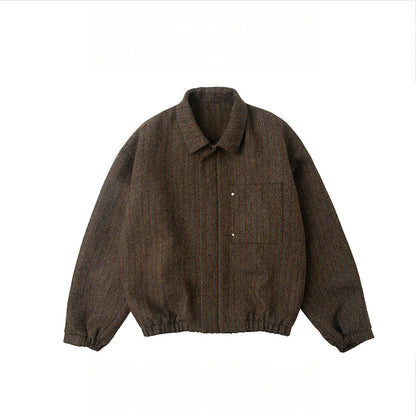 Japanese Style Wool Blend Coat - Vintage Turn-Down Collar Jacket (Unisex)