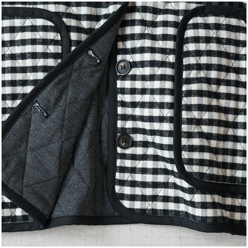 Quilted Cotton Padded Vest — Retro Single-Breasted Sleeveless Outerwear for Autumn/Winter