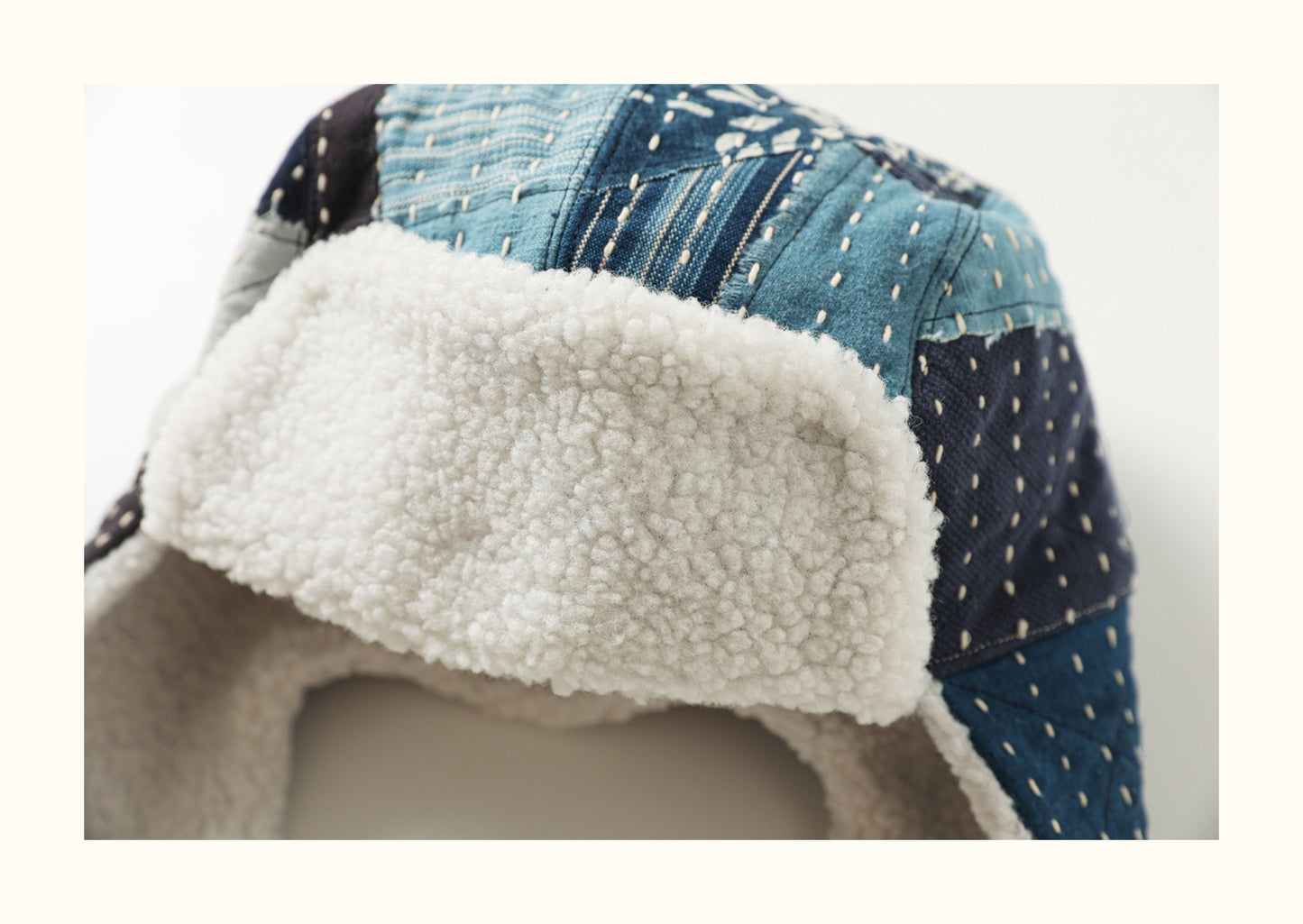 Hand-Sewn Indigo-Dyed Sashiko Show Hat – Original Design Unisex