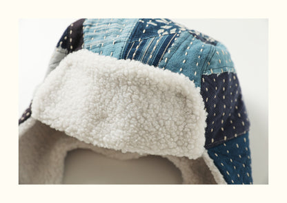 Hand-Sewn Indigo-Dyed Sashiko Show Hat – Original Design Unisex