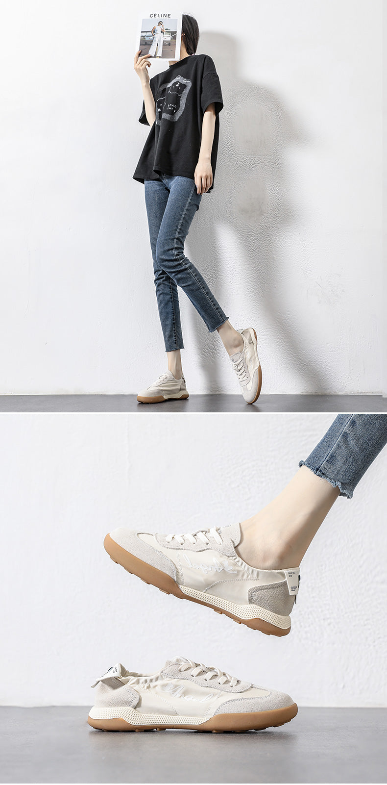 Women's Canvas Forrest Gump Shoes - Soft-Sole Breathable White Casual Sneakers