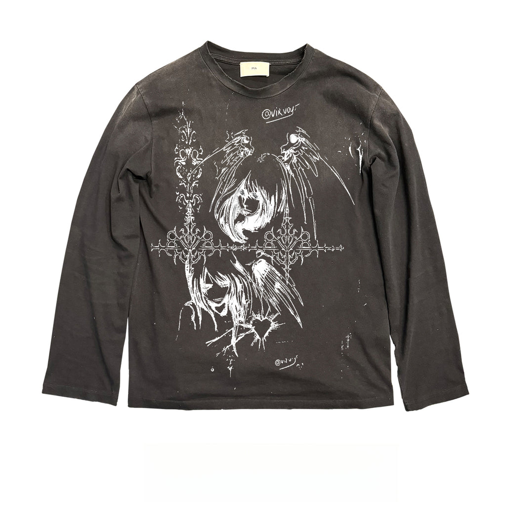 Melanin “Dirty” Millennium Campus Teen Long-Sleeve Tee – Y2K Retro Illustration Style