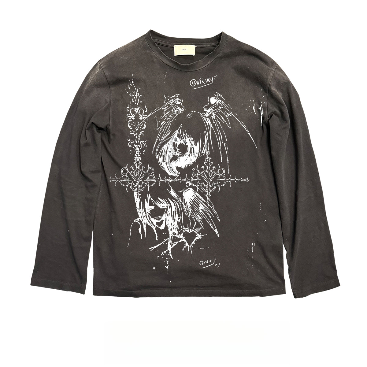 Melanin “Dirty” Millennium Campus Teen Long-Sleeve Tee – Y2K Retro Illustration Style