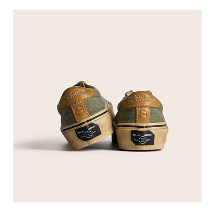 Vintage Japanese Low Top Espadrille Platform Sneakers – Washed Vulcanized Unisex Shoes – Japanese vintage | yamalin clothes | Yamalinclothes