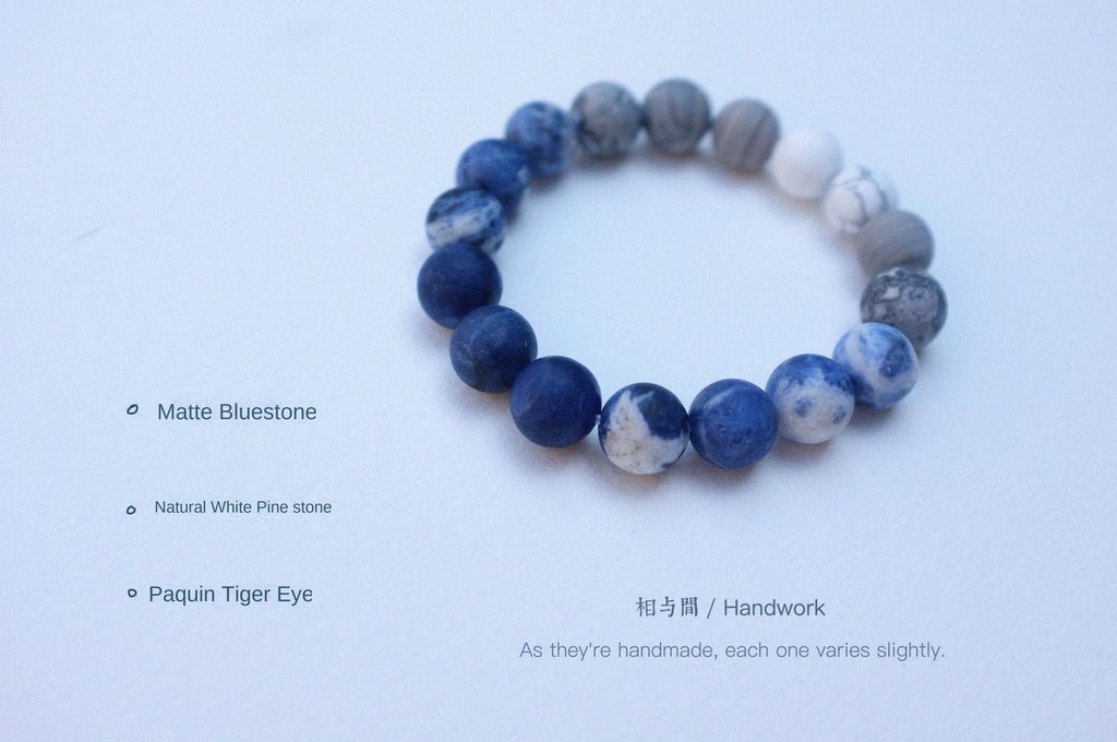 Original Planet Blue Vein Stone Bracelet Gradient Matte Stone Couple Artistic Mountain Sea Natural Bracelet
