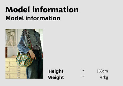 Original Spring Summer New Print Large Capacity Retro Shoulder Bag Fashion Crossbody Lightweight Tote Bag