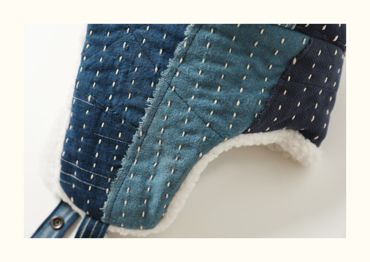 Hand-Sewn Indigo-Dyed Sashiko Show Hat – Original Design Unisex