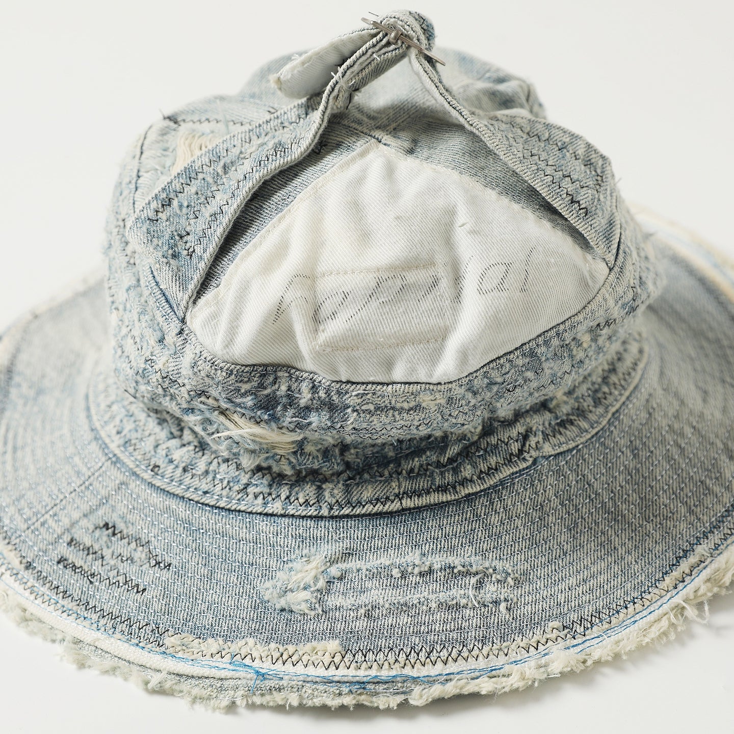 The Old Man and the Sea Vintage Distressed Fisherman Hat Japanese Retro Denim Bucket Hat Unique Fisherman Hat