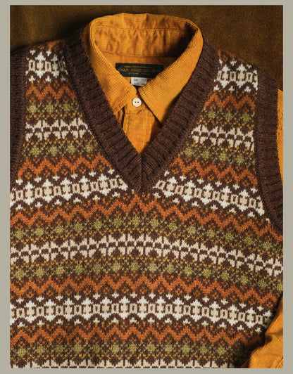 British-Retro Fair Isle Wool Vest – Idle Style Jacquard (Unisex)