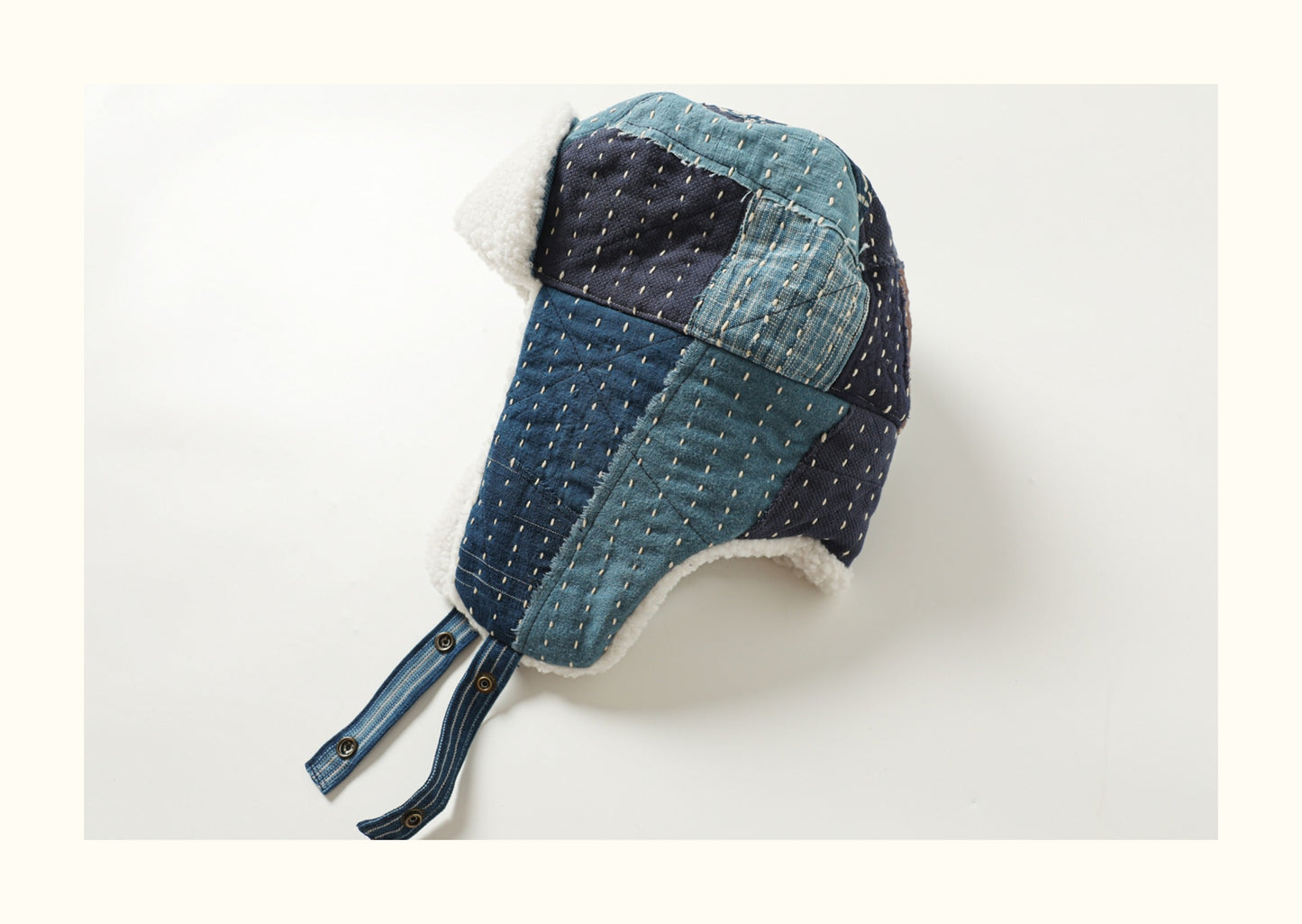 Hand-Sewn Indigo-Dyed Sashiko Show Hat – Original Design Unisex