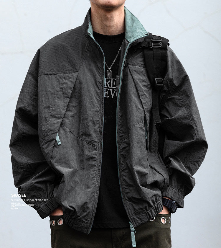 Quick-Dry Stand-Collar Outdoor Jacket – Mountain Oversized Unisex – Japanese vintage | fall outfits 2026 | fall winter outfits | classy winter outfits | lazy comfy outfits | japanese streetwear | vintage workwear | yamalin clothes | Yamalinclothes