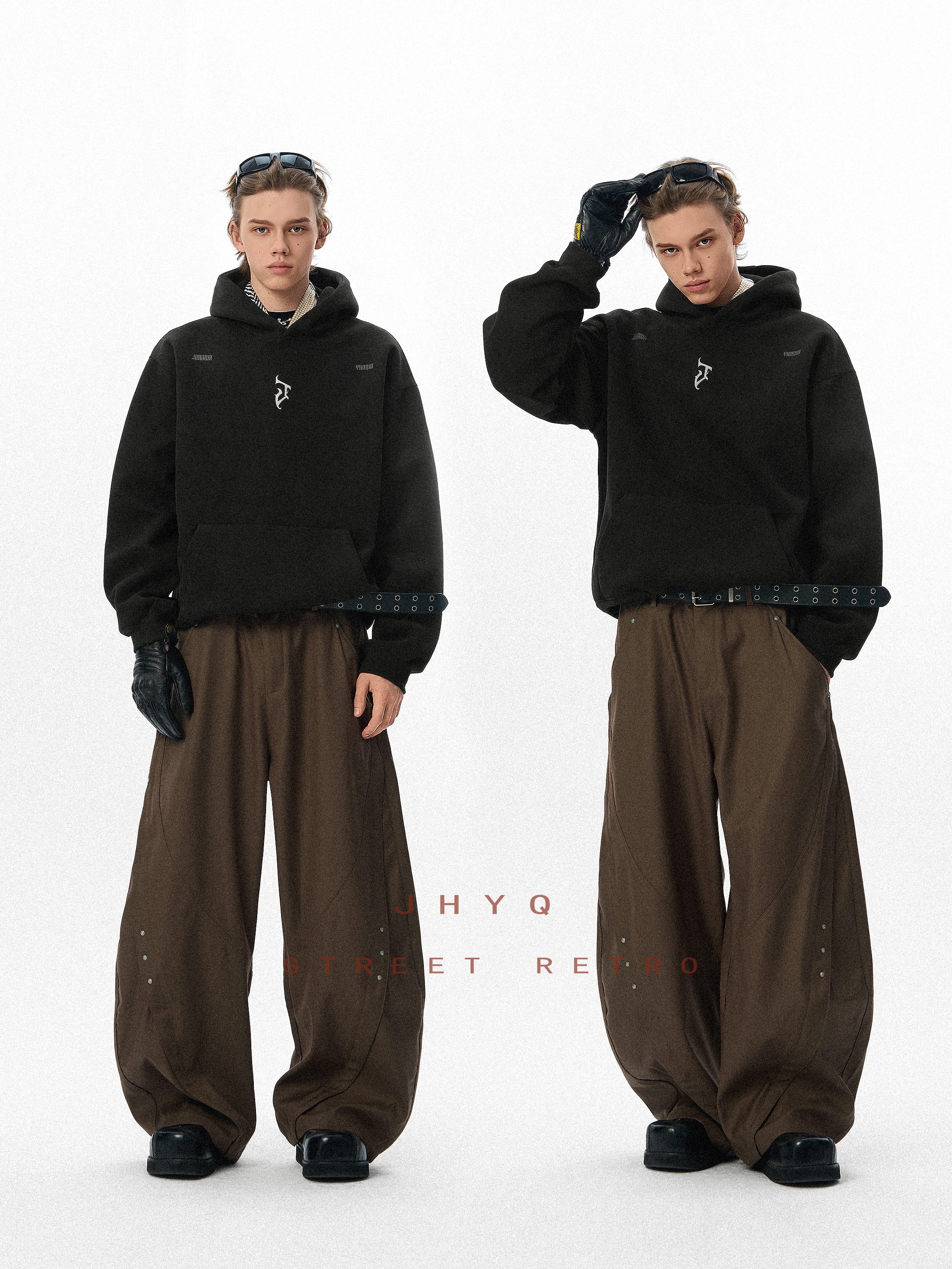 “J” Gothic Letter Hoodie – American High-Street Heavyweight Sweater