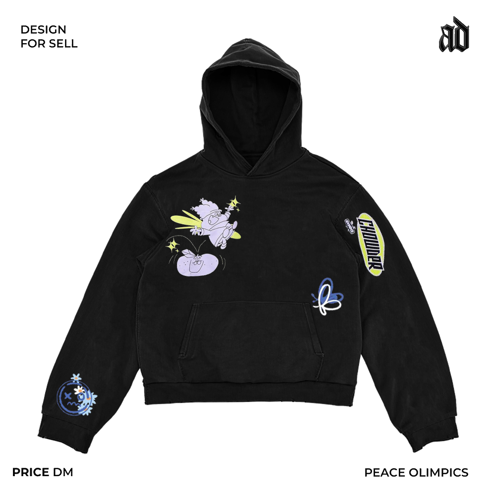 Heavyweight American Vintage Creative Hoodie – Trendy Loose Fit Streetwear for Men