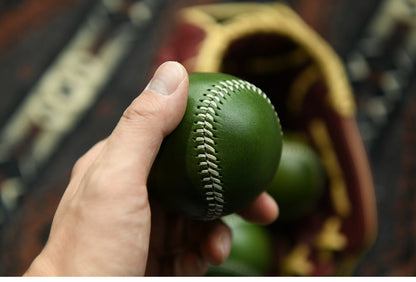 Handmade Vegetable-Tanned Cowhide Baseball – Artisan Leather Collectible