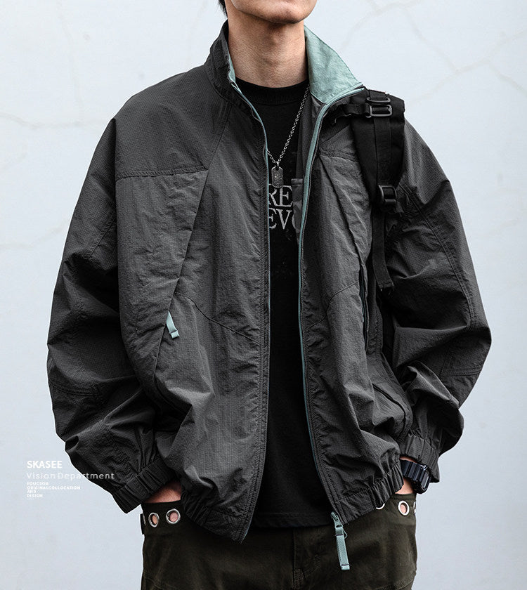 Quick-Dry Stand-Collar Outdoor Jacket – Mountain Oversized Unisex – Japanese vintage | fall outfits 2026 | fall winter outfits | classy winter outfits | lazy comfy outfits | japanese streetwear | vintage workwear | yamalin clothes | Yamalinclothes