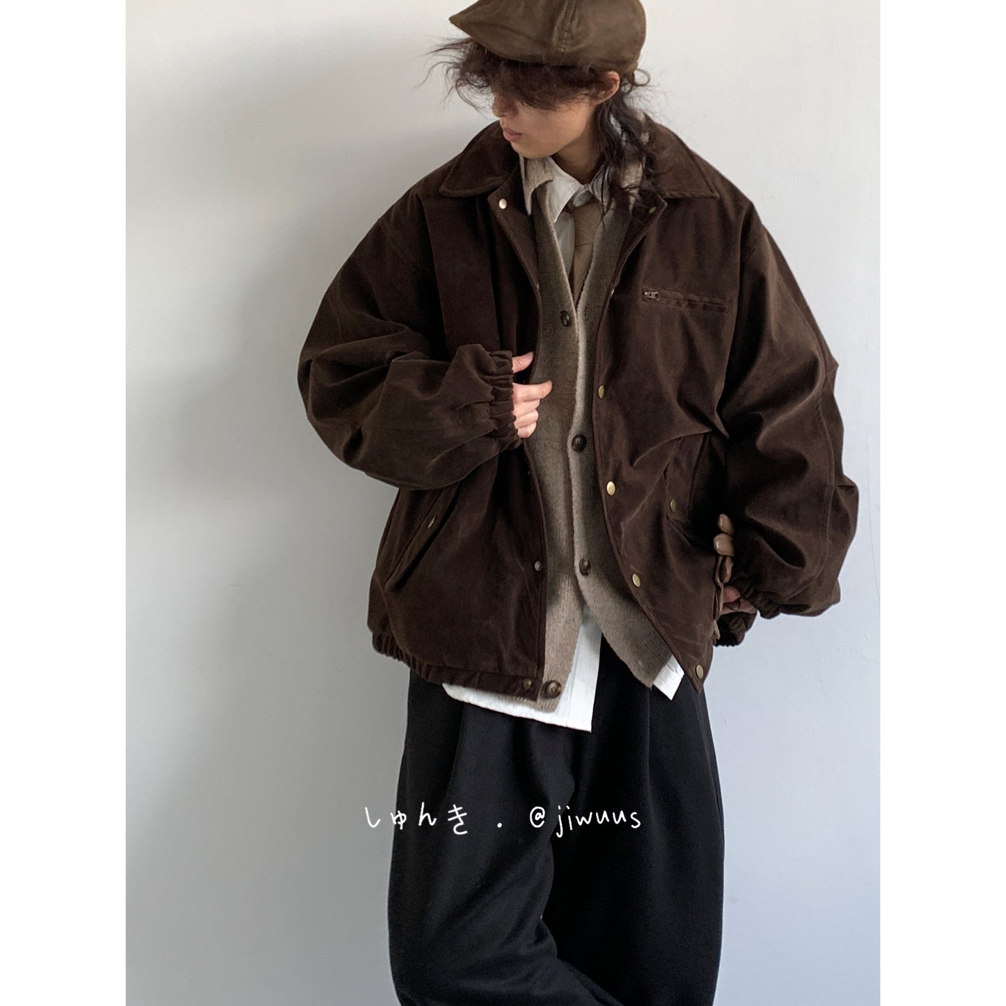 Melad Retro Suede Down Jacket - Japanese Style Casual Coat (Unisex)