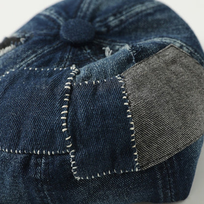 Handmade Distressed Patched Painter Hat – Original Design Vintage Unisex Streetwear – Japanese vintage | yamalin clothes | Yamalinclothes