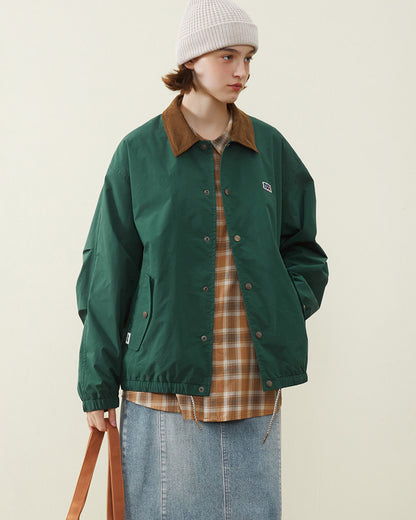 Retro Corduroy Hunting Coach Jacket – Loose Fit Rugged Outdoor Streetwear