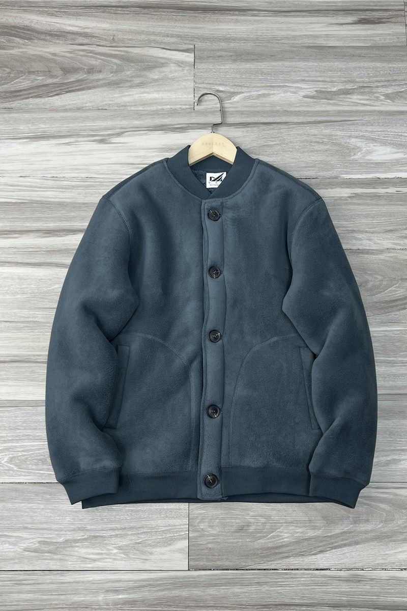 Fleece Lambswool Baseball Collar Jacket – Windproof Loose Unisex – Coats Jackets | japanese streetwear | vintage workwear | unisex | Yamalinclothes