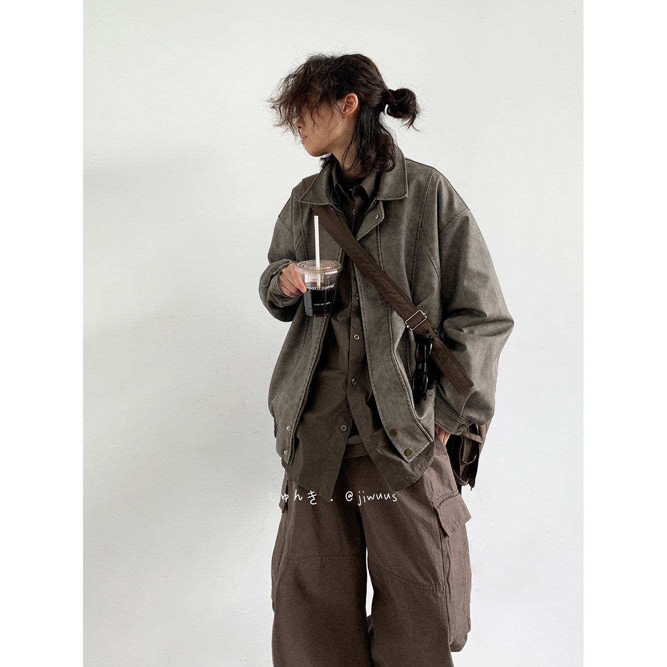 American Vintage PU Leather Moto Jacket – Unisex Loose Biker Coat