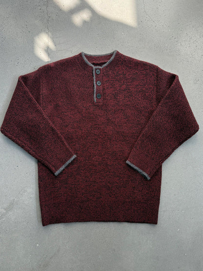 Retro Henley Knit Sweater – Lazy Style Crew Neck Men – Japanese vintage | yamalin clothes | Yamalinclothes