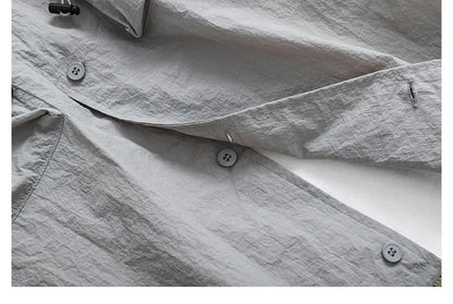 Japanese Retro Loose Short-Sleeve Cargo Shirt – Versatile Nylon Men’s Summer Top – Japanese vintage | yamalin clothes | Yamalinclothes