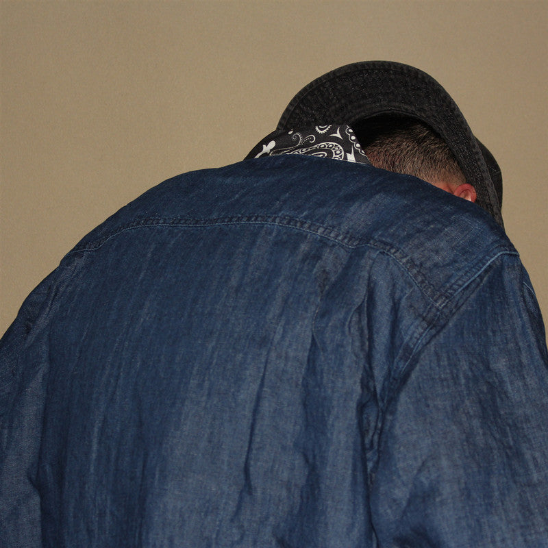 Japanese Retro Ethnic Washed Denim Kimono Jacket - Loose Vintage Workwear Shirt Robe for Men
