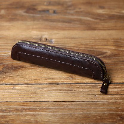 Vintage Top-Grain Cowhide Clutch Pouch – Unisex Leather Coin Bag