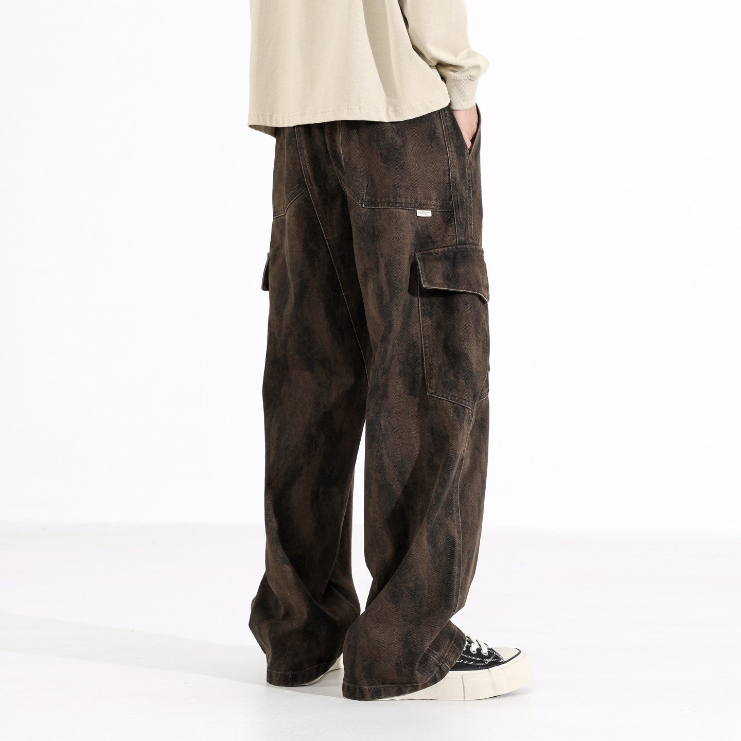 design sense worn cargo pants men's American retro dirtyfit loose casual wide-leg long pants | Japanese vintage | yamalin clothes | Yamalinclothes