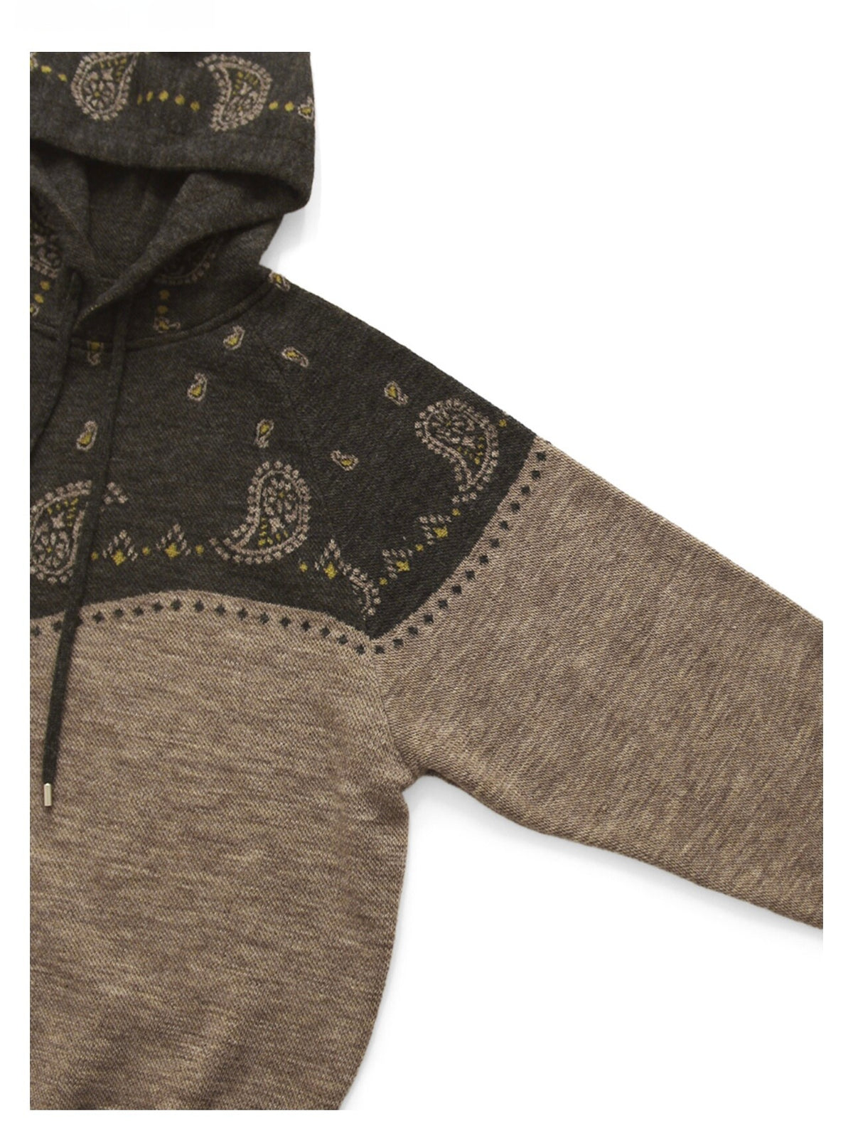 Hooded Knit Sweater – Paisley & Color Block