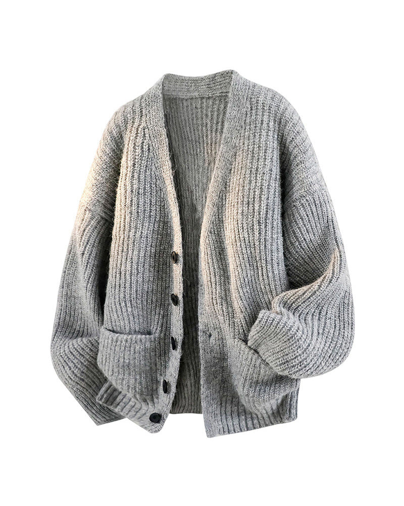 Japanese Woolen Knit Cardigan – Lazy Style Men's Sweater – Japanese vintage | yamalin clothes | Yamalinclothes