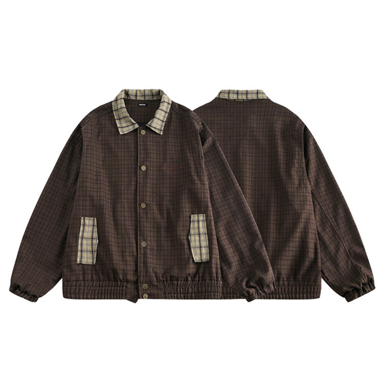 Big grid small grid Patchwork Men's Spring 2025 New Jacket | Japanese vintage | yamalin clothes | Yamalinclothes