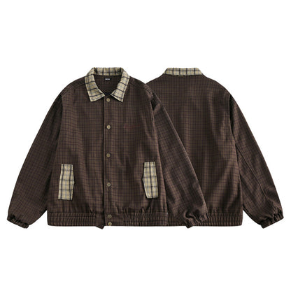 Big grid small grid Patchwork Men's Spring 2025 New Jacket | Japanese vintage | yamalin clothes | Yamalinclothes