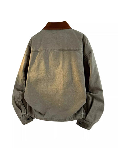 American Lapel Cargo Baseball Jacket – Loose Unisex Plus Size S–8XL