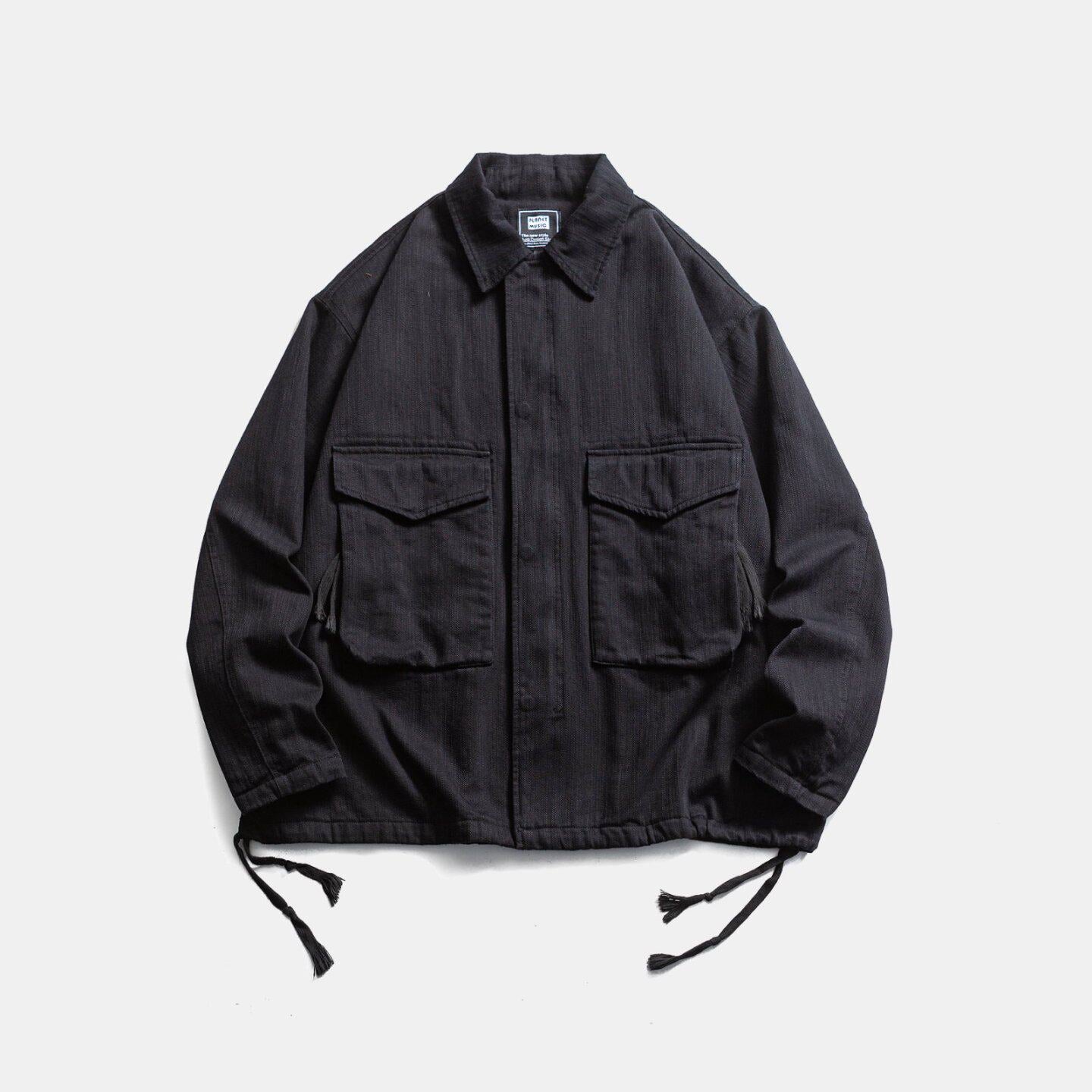 Japanese Vintage Cargo Lapel Jacket – Loose Unisex Spring Autumn – Japanese vintage | yamalin clothes | Yamalinclothes